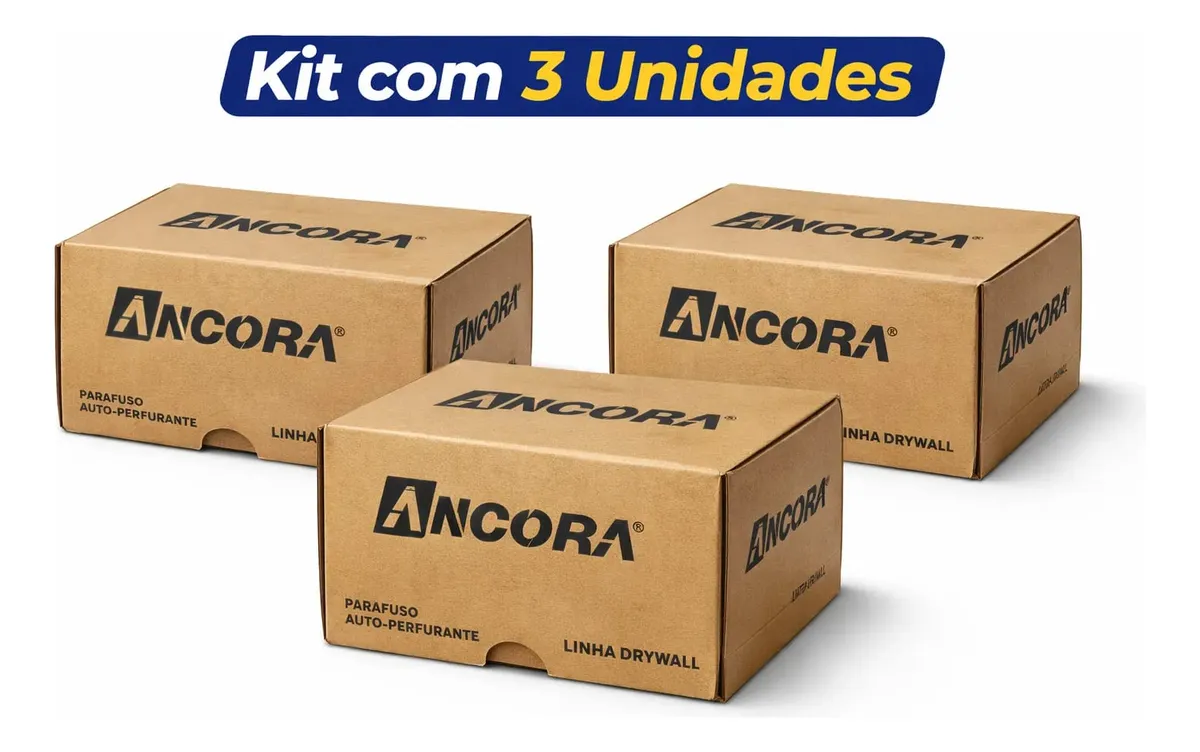 Parafuso Drywall GN25 3,5x25mm Ponta Agulha Âncora – 3 Mil Unidades
